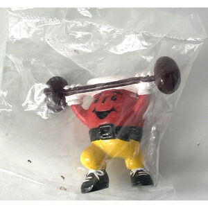 Kool Aid Man Lifting Weights Plastic 1980s Toy Collectible Figure Figurine READ